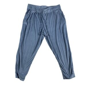 Cuddl Duds Lounge Pants Women Sz 1X Petite‎ Grey Soft Velour Elastic Waist Comfy